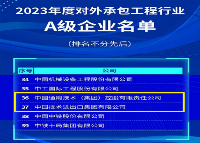 公海彩船中技公司获评2023年度对外承包工程行业A级企业